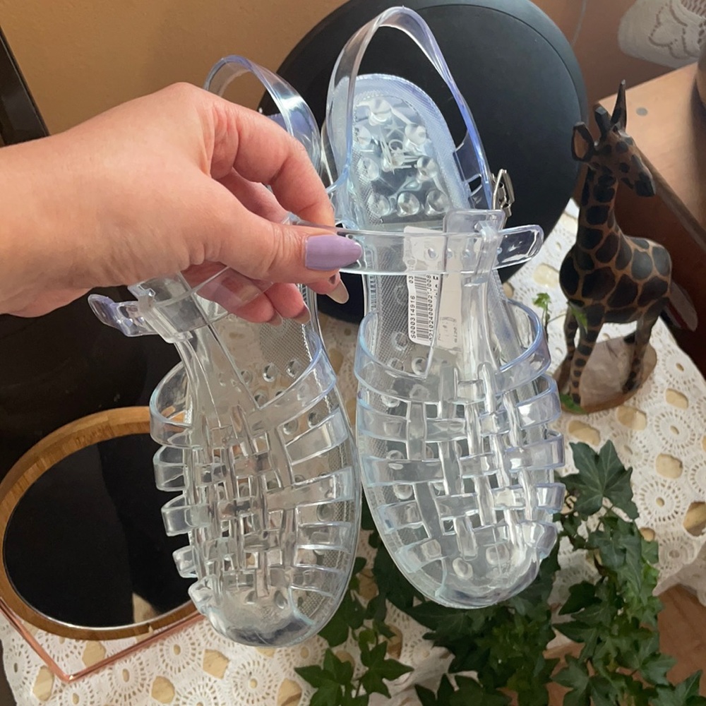 Clear Jelly Sandals sz 8